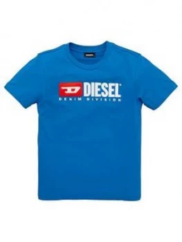 Diesel Boys Short Sleeve Logo T-Shirt - Blue, Size 14 Years
