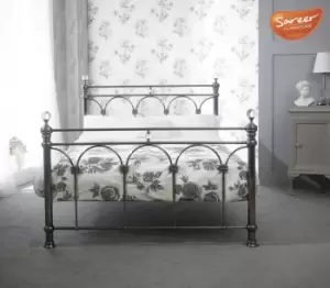 Sareer Sonita Brushed Nickel 4ft6 Double Metal Bed
