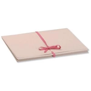 Guildhall Foolscap Merstham Manilla Legal Wallet with Pink Ribbon and 25mm Gusset Buff Pack of 25