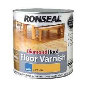 Ronseal Diamond hard Light oak Satin Floor Wood varnish 2.5L