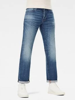 G-Star RAW 3301 Straight Fit Jeans - Blue Size 36, Inside Leg Long, Men