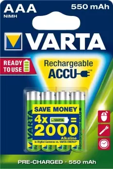 Varta Ready2Use HR03 4pcs Rechargeable battery AAA Nickel-Metal...