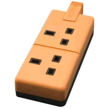 Masterplug ELS13/2 ORGC Free Mains Socket 13A - Dual Orange