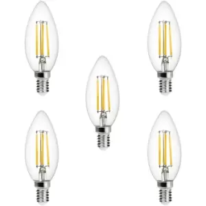 Light Bulb E14 Small Edison Screw Filament LED Natural White - 5 Pack - Litecraft
