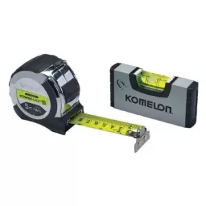 Komelon - PowerBlade II Pocket Tape 5m (Width 27mm) (Metric only) with Mini Level