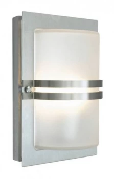 1 Light Outdoor Frosted Flush Wall Light Stainless Steel IP54, E27