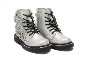 Lelli Kelly Girls Glitter Fairy Wings Ankle Boot - Silver Glitter, Silver Glitter, Size 8.5 Younger