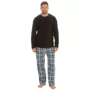 Cargo Bay Mens Micro Fleece Pyjamas (L) (Black/Grey)