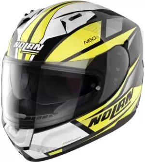 Nolan N60-6 Downshift Helmet, black-white-yellow Size M black-white-yellow, Size M