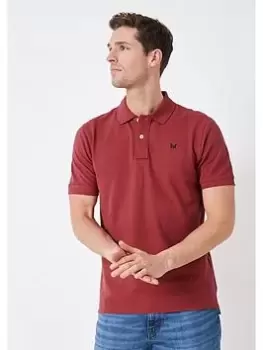 Crew Clothing Classic Pique Polo Shirt - Dark Red, Dark Red, Size S, Men