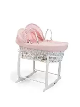 Clair De Lune Waffle Pink Wicker & Deluxe Stand White, Pink