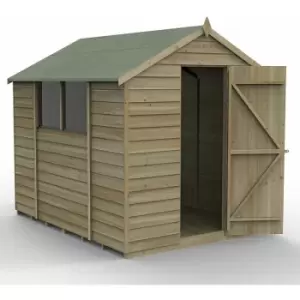 Forest Garden - 8' x 6' Forest 4Life 25yr Guarantee Overlap Pressure Treated Apex Wooden Shed (2.43m x 1.99m) - Pressure Treated