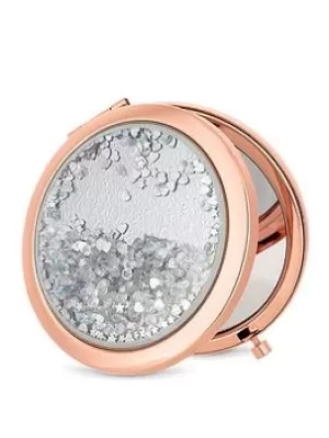 Mood Rose gold crystal shaker compact mirror