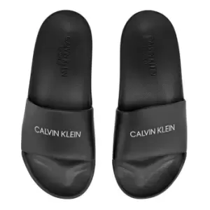 Calvin Klein Logo Slides Junior - Black