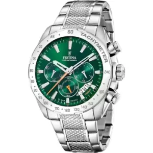 Festina F20668/3 Mens Green Dial Chronograph Wristwatch