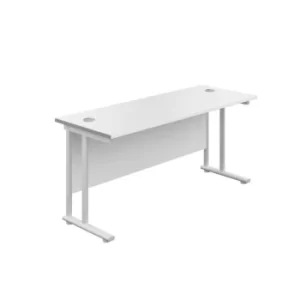 1400 X 800 Twin Upright Rectangular Desk White-white