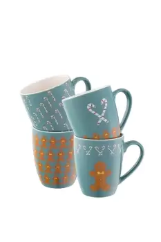 'Gingerbread Men' Mug Set of 4