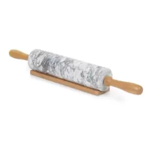Homiu Marble Rolling Pin Handles And Stand - White