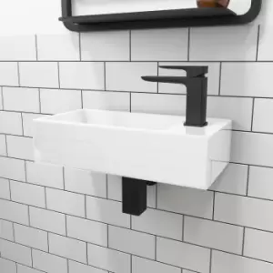 Cloakroom Wall Hung Basin Right Hand 405mm - Detroit
