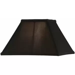 12' Inch Square Tapered Lamp Shade Black Faux Silk Fabric Cover Modern Elegant