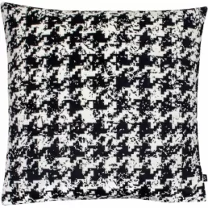 Ashley Wilde Nevado Houndstooth Jacquard Cushion Cover, Magpie/Black, 50 x 50 Cm