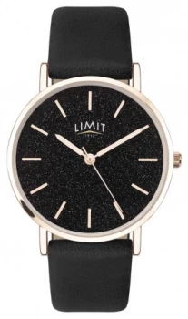 Limit Womens Secret Garden Black Leather Strap Black Watch