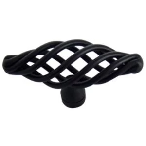 BQ Black Painted Caged Furniture Knob Pack of 6