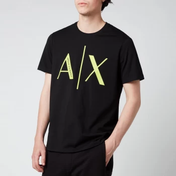 Armani Exchange Neon Rubber Logo T-Shirt Black Size 2XL Men