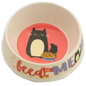 Bambootique Eco Friendly Feed Meow Feline Fine Cat Pet Bowl
