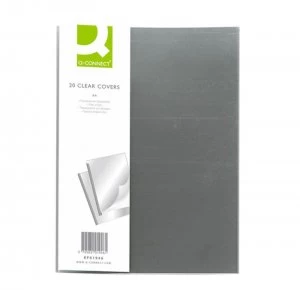 Q Connect Clear Binding Covers - 20 Pack