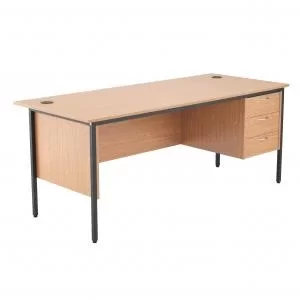 Jemini 18 Oak 1786mm Desk with 3 Drawer Pedestal KF839493 KF839493