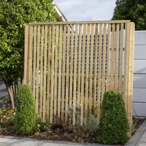 Forest 6a x 6a Pressure Treated Vertical Slatted Garden Screen Panel (1.8m x 1.8m)