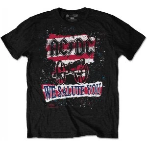 AC/DC - We Salute You Stripe Mens X-Large T-Shirt - Black