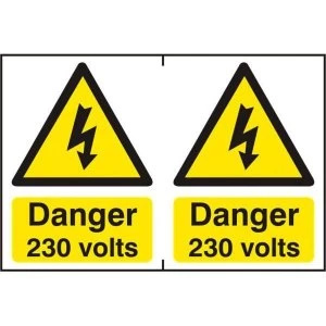 ASEC Danger 230 Volts 200mm x 300mm PVC Self Adhesive Sign
