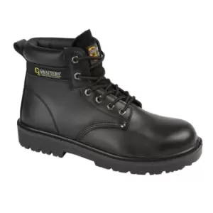 Grafters Mens Leather Safety Boots (12 UK) (Black)