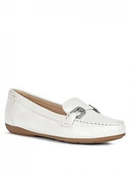 Geox Annytah Leather Loafer - White, Size 8, Women
