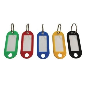 5 Star Facilities Key Hanger Fob Label 50 x 22mm Assorted Pack of 20