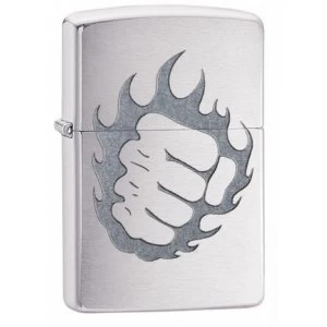 Zippo Flaming Fist Classic Brushed Chrome