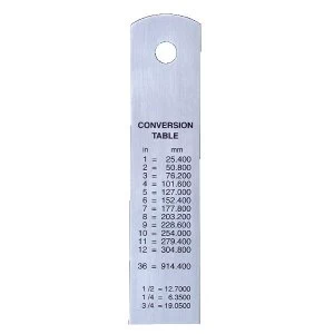 Linex 30cm Stainless Steel ImperialMetric Ruler with Conversion Table