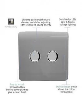 Trendiswitch 2G LED Dimmer Switch Light Grey