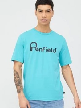 Penfield Apremont Large Logo Short Sleeve T-Shirt - Teal, Size XL, Men