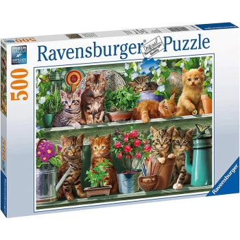 Cats On The Shelf 500 Piece Jigsaw Puzzle - Ravensburger