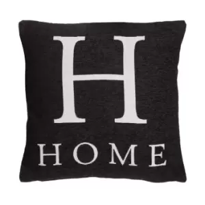 "Home" Black Filled Cushion 45x45cm