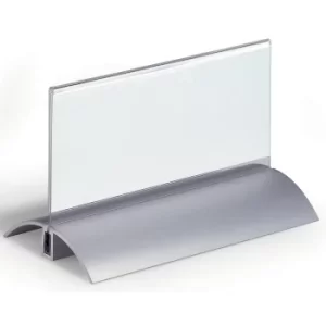 Table place name holder, acrylic, with aluminium base