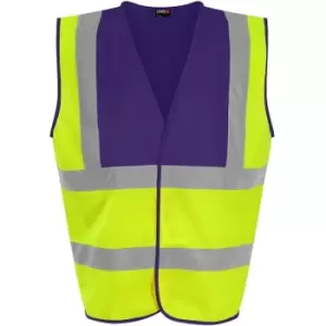 PRO RTX High Visibility Unisex Waistcoat (XXL) (Yellow/Purple) - Yellow/Purple
