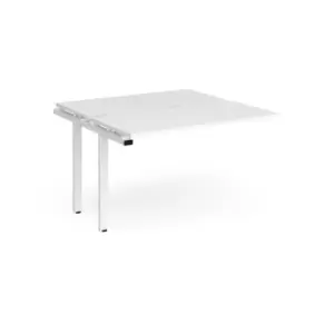 Bench Desk Add On Rectangular Desk 1200mm With Sliding Tops White Tops With White Frames 1200mm Depth Adapt