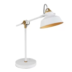 Nove Desk Task Lamp White Matt, Gold