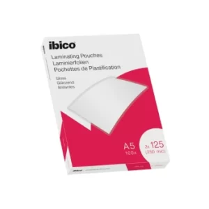 Ibico Gloss A5 Laminating Pouches 250 Micron Crystal Clear (Pack 100)