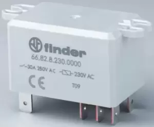 Finder, 110V ac Coil Non-Latching Relay DPDT, 30A Switching Current Flange Mount, 2 Pole, 66.82.8.110.0000