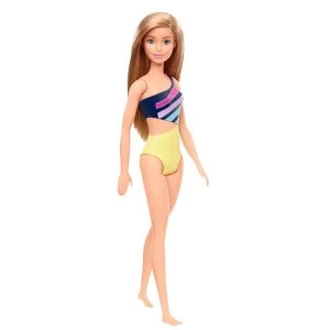 Barbie Beach Blonde Doll with Yellow and Blue Swimsuit